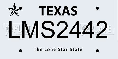 LMS2442 Texas License Plate