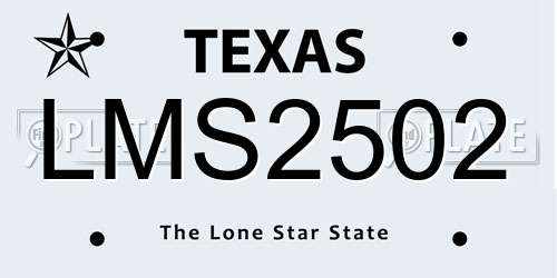 LMS2502 Texas License Plate