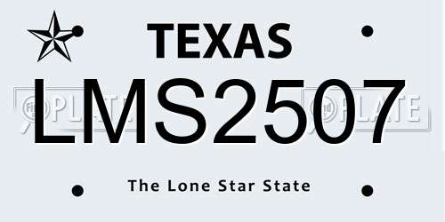 LMS2507 Texas License Plate