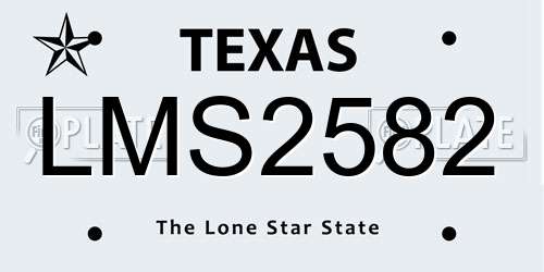 LMS2582 Texas License Plate