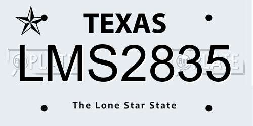 LMS2835 Texas License Plate