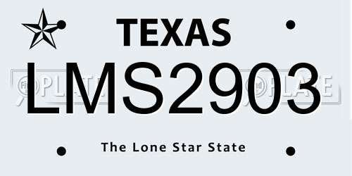 LMS2903 Texas License Plate