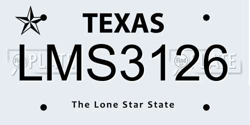LMS3126 Texas License Plate