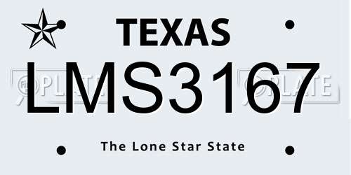 LMS3167 Texas License Plate