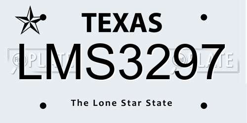 LMS3297 Texas License Plate