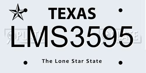 LMS3595 Texas License Plate