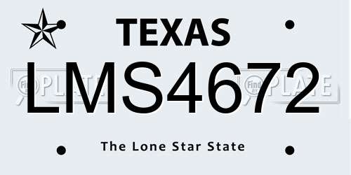 LMS4672 Texas License Plate