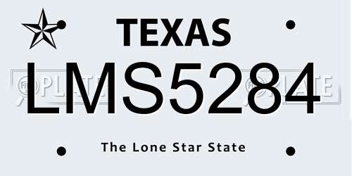 LMS5284 Texas License Plate