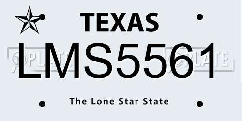 LMS5561 Texas License Plate