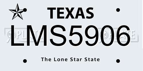 LMS5906 Texas License Plate