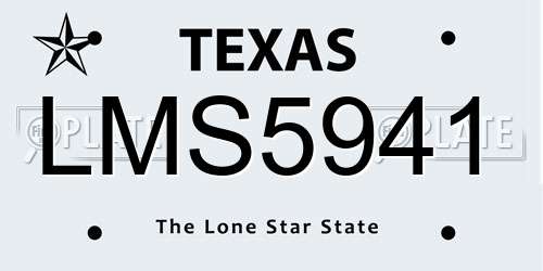 LMS5941 Texas License Plate