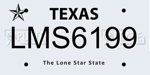 LMS6199 Texas License Plate
