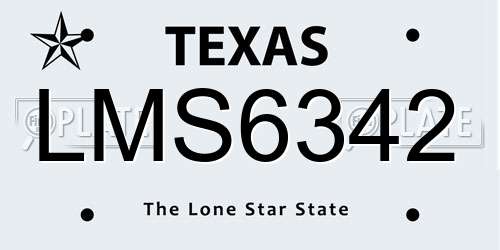 LMS6342 Texas License Plate
