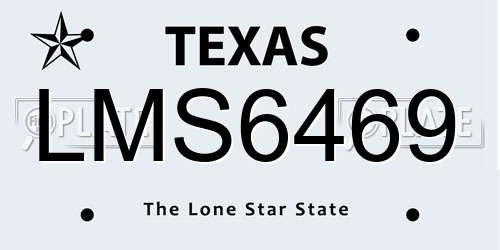 LMS6469 Texas License Plate