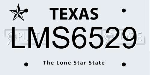 LMS6529 Texas License Plate