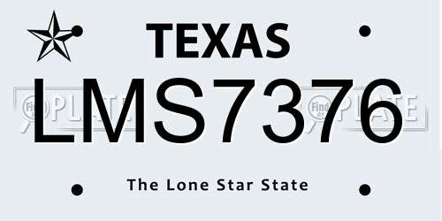 LMS7376 Texas License Plate