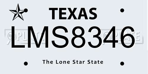 LMS8346 Texas License Plate