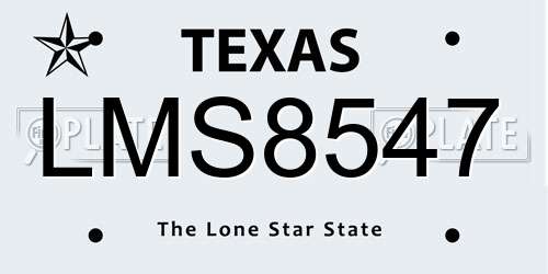 LMS8547 Texas License Plate