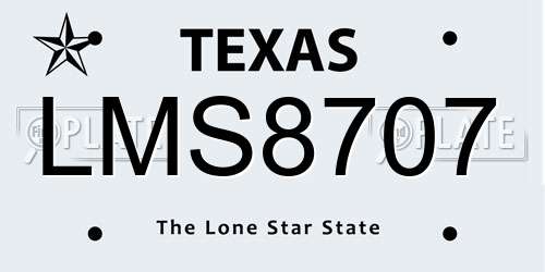 LMS8707 Texas License Plate