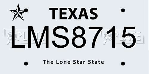 LMS8715 Texas License Plate