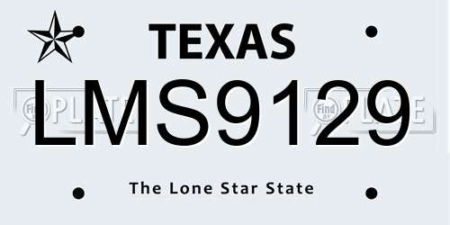 LMS9129 Texas License Plate