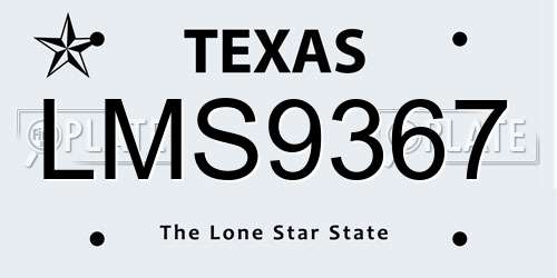 LMS9367 Texas License Plate