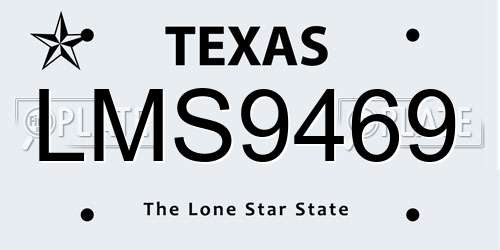 LMS9469 Texas License Plate