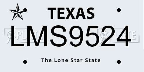 LMS9524 Texas License Plate