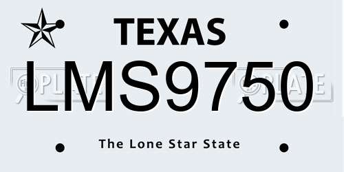 LMS9750 Texas License Plate