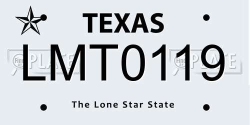 LMT0119 Texas License Plate