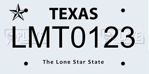 LMT0123 Texas License Plate