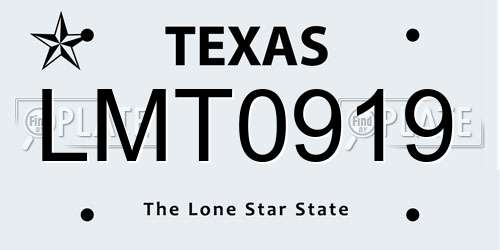 LMT0919 Texas License Plate