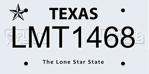 LMT1468 Texas License Plate