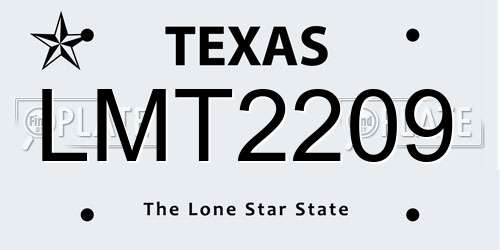 LMT2209 Texas License Plate