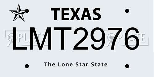 LMT2976 Texas License Plate