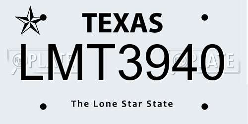 LMT3940 Texas License Plate