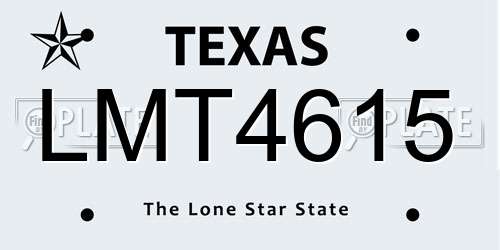 LMT4615 Texas License Plate