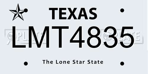 LMT4835 Texas License Plate