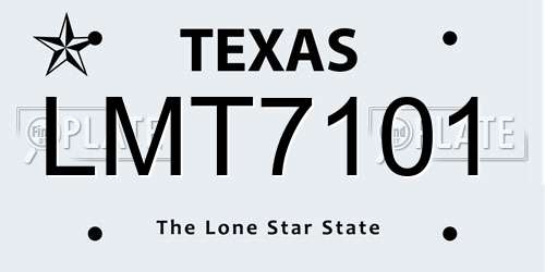 LMT7101 Texas License Plate