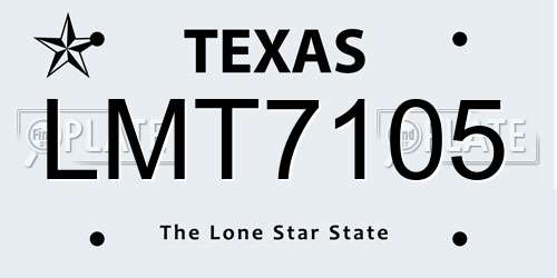 LMT7105 Texas License Plate
