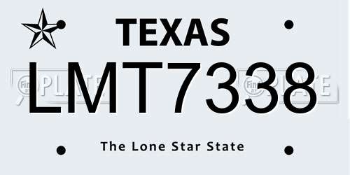 LMT7338 Texas License Plate