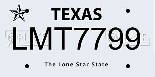 LMT7799 Texas License Plate