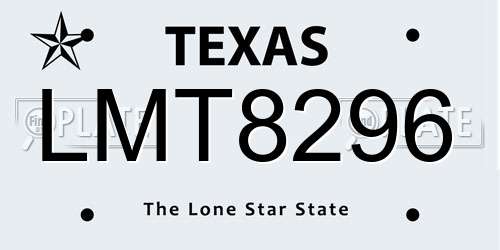 LMT8296 Texas License Plate