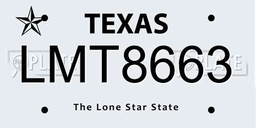 LMT8663 Texas License Plate