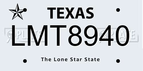 LMT8940 Texas License Plate