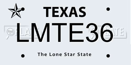 LMTE36 Texas License Plate