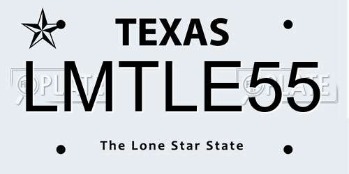 LMTLE55 Texas License Plate