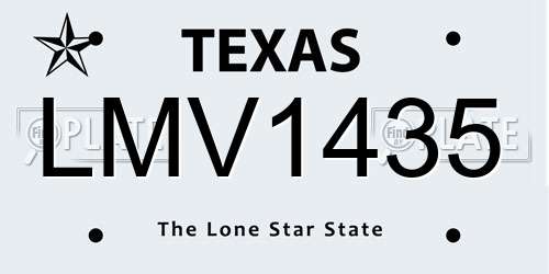 LMV1435 Texas License Plate