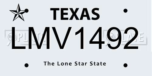 LMV1492 Texas License Plate