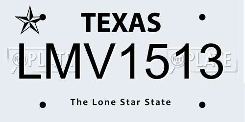 LMV1513 Texas License Plate